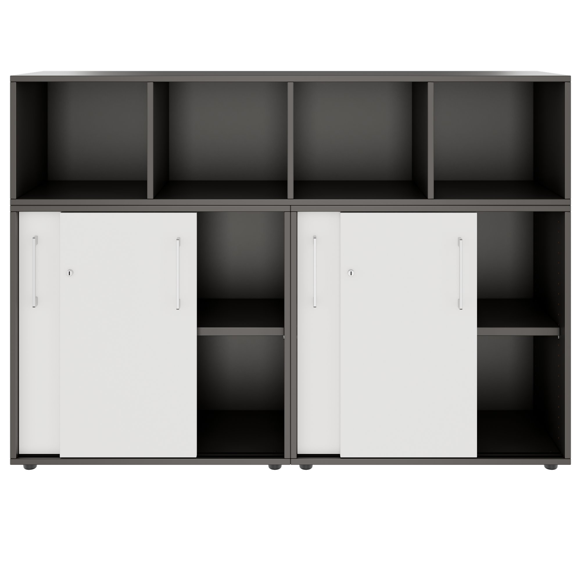 PRO Étagère murale | 3 OH, 1600 x 1140 mm, graphite / blanc - 3 Main Image