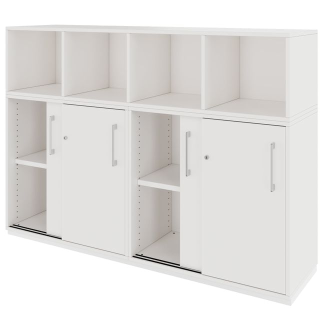 PRO Schrankwand | 3 OH, 1600 x 1140 mm, Weiß