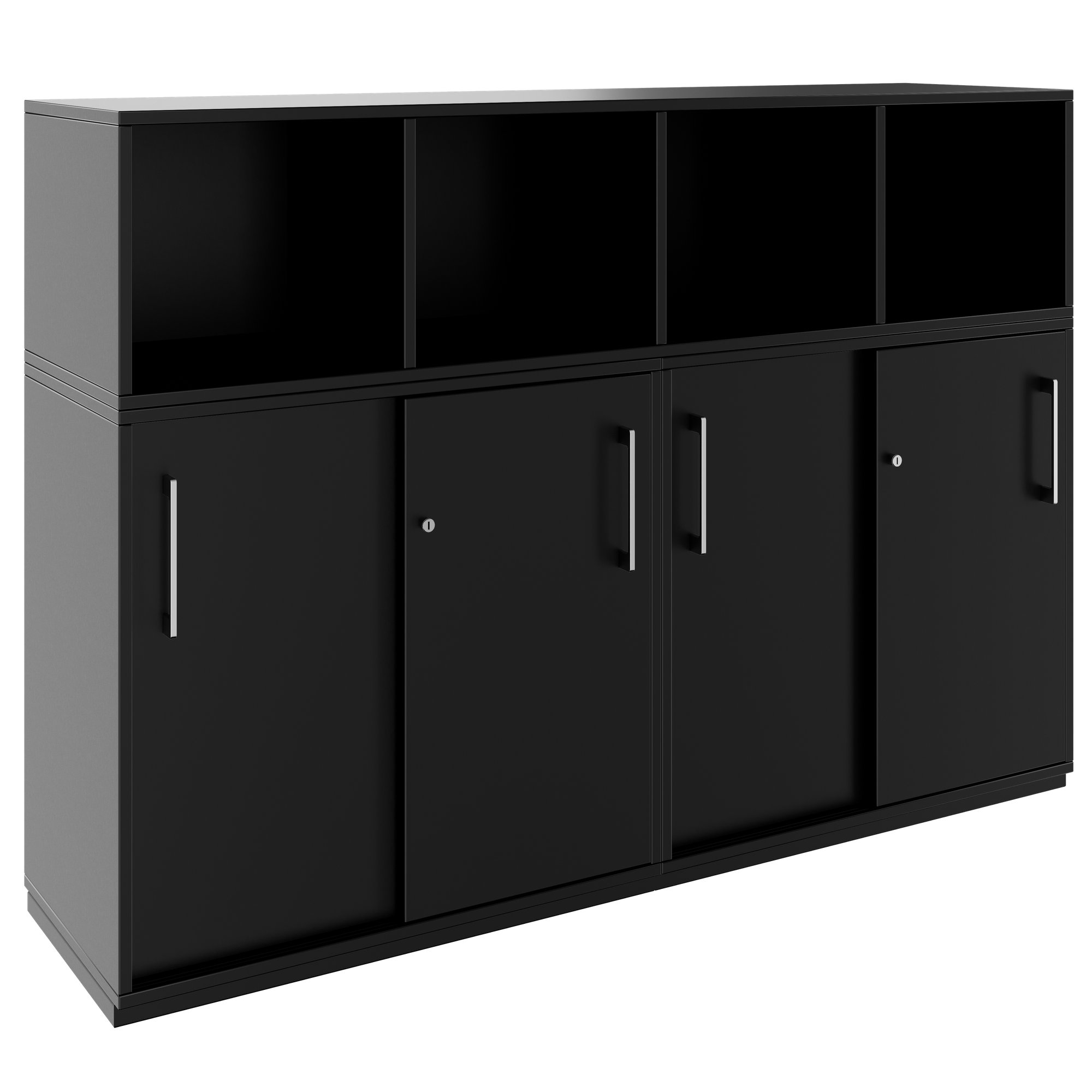 PRO wall unit | 3 OH, 1600 x 1140 mm, black - 1 Main Image