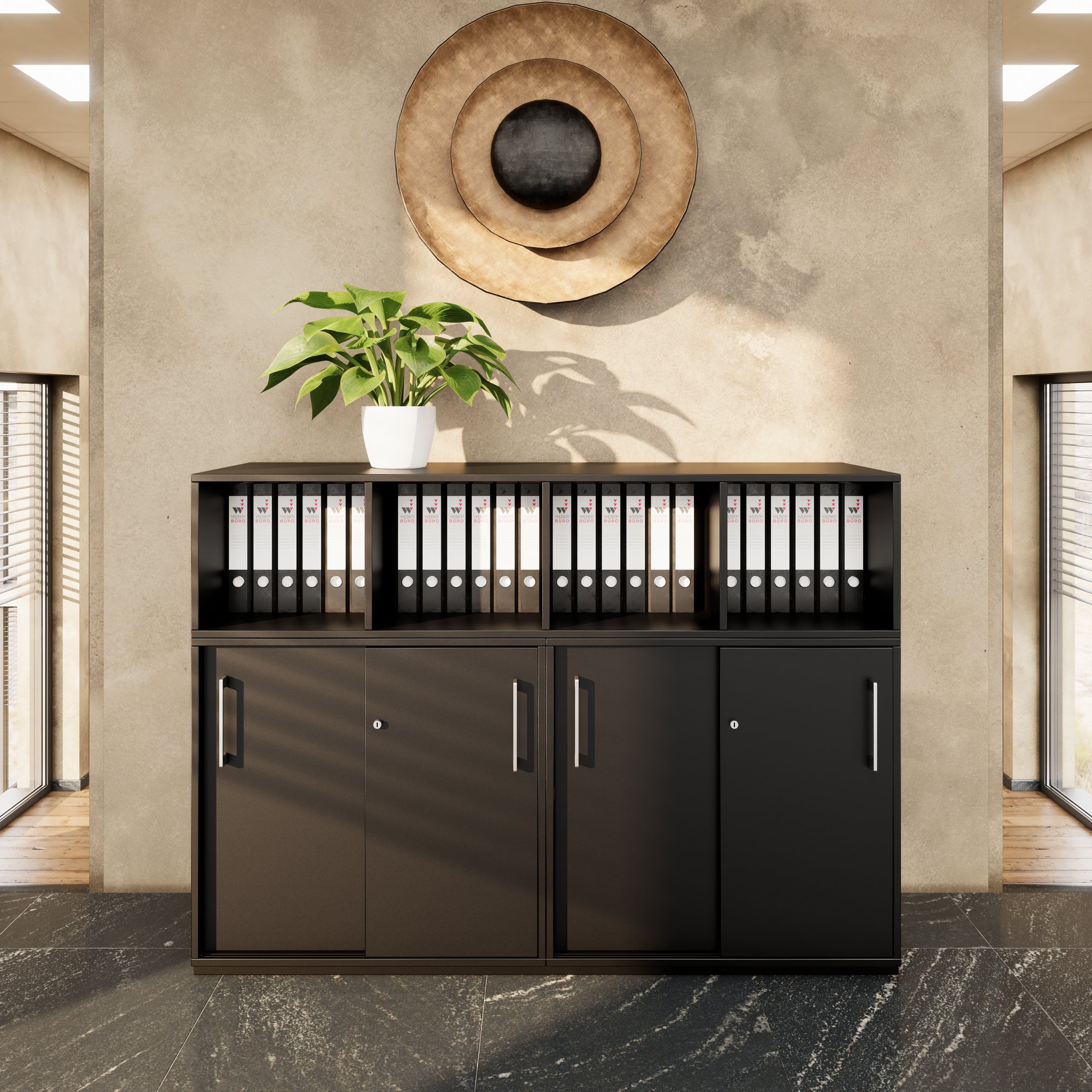 PRO wall unit | 3 OH, 1600 x 1140 mm, black - 14 Main Image