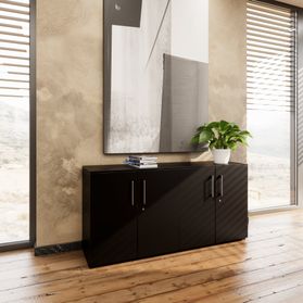 PRO Schrankwand | 2 OH, 1600 x 788 mm, Schwarz