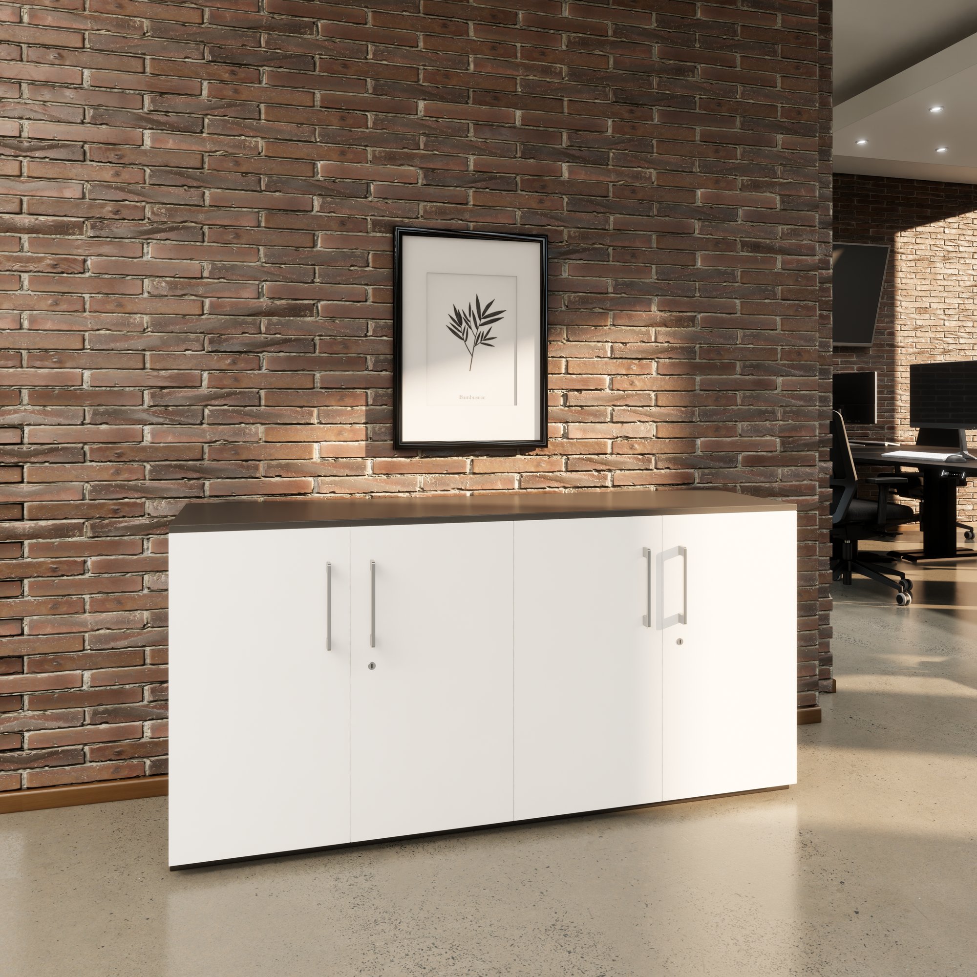 PRO Armoire murale | 2 OH, 1600 x 788 mm, graphite / blanc - 15 Main Image
