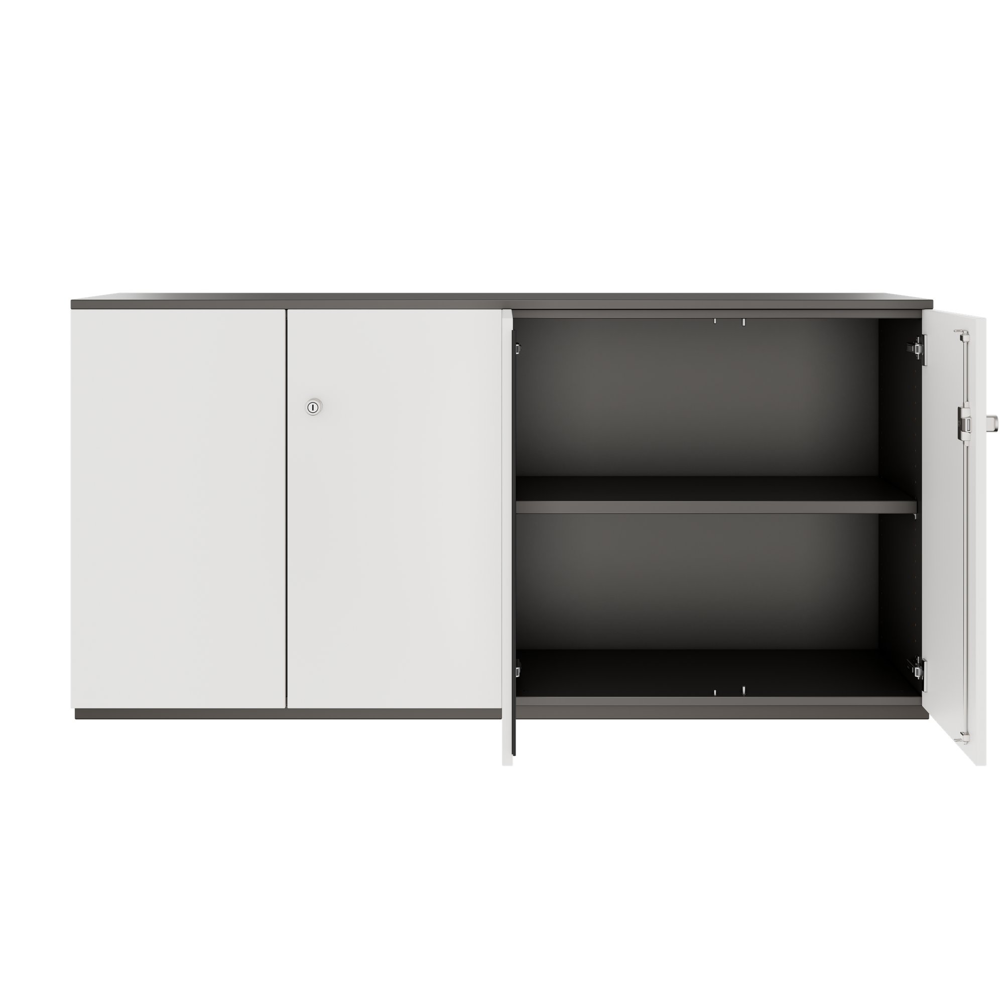 PRO Armoire murale | 2 OH, 1600 x 788 mm, graphite / blanc - 3 Main Image