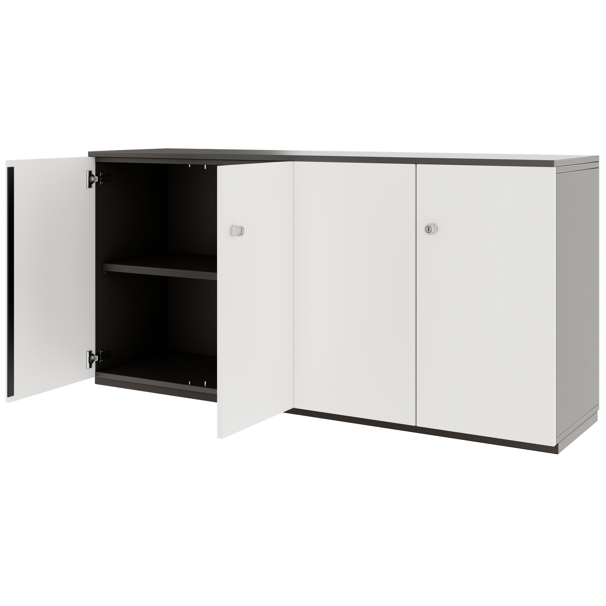 PRO Armoire murale | 2 OH, 1600 x 788 mm, graphite / blanc - 4 Main Image