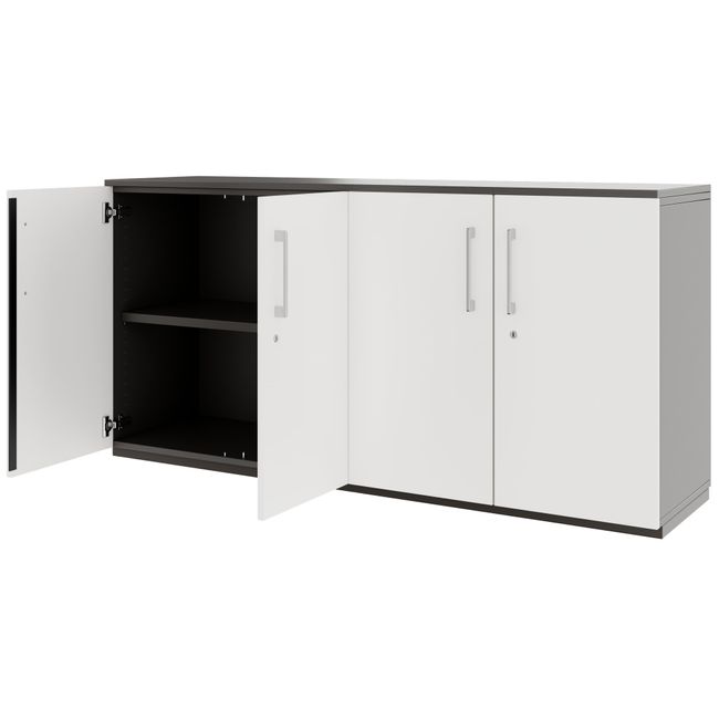 PRO Schrankwand | 2 OH, 1600 x 788 mm, Graphit / Weiß