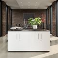 PRO Sideboard | 2 OH, 1600 x 860 mm, with glass top, graphite/white - 16 Thumbnail Image