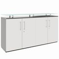 PRO Sideboard | 2 OH, 1600 x 860 mm, with glass top, graphite/white - 1 Thumbnail Image