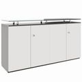 PRO Sideboard | 2 OH, 1600 x 860 mm, mit Glasplatte, Graphit / Weiß - 1 Thumbnail Image