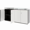 PRO Sideboard | 2 OH, 1600 x 860 mm, mit Glasplatte, Graphit / Weiß - 4 Thumbnail Image