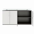 PRO Sideboard | 2 OH, 1600 x 860 mm, with glass top, graphite/white - 3 Thumbnail Image