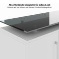 PRO Sideboard | 2 OH, 1600 x 860 mm, with glass top, graphite/white - 6 Thumbnail Image