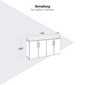 PRO Sideboard | 2 OH, 1600 x 860 mm, with glass top, graphite/white - 15 Thumbnail Image
