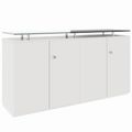 PRO Buffet | 2 OH, 1600 x 860 mm, avec plateau en verre, blanc - 1 Thumbnail Image