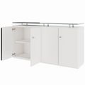 PRO Buffet | 2 OH, 1600 x 860 mm, avec plateau en verre, blanc - 4 Thumbnail Image