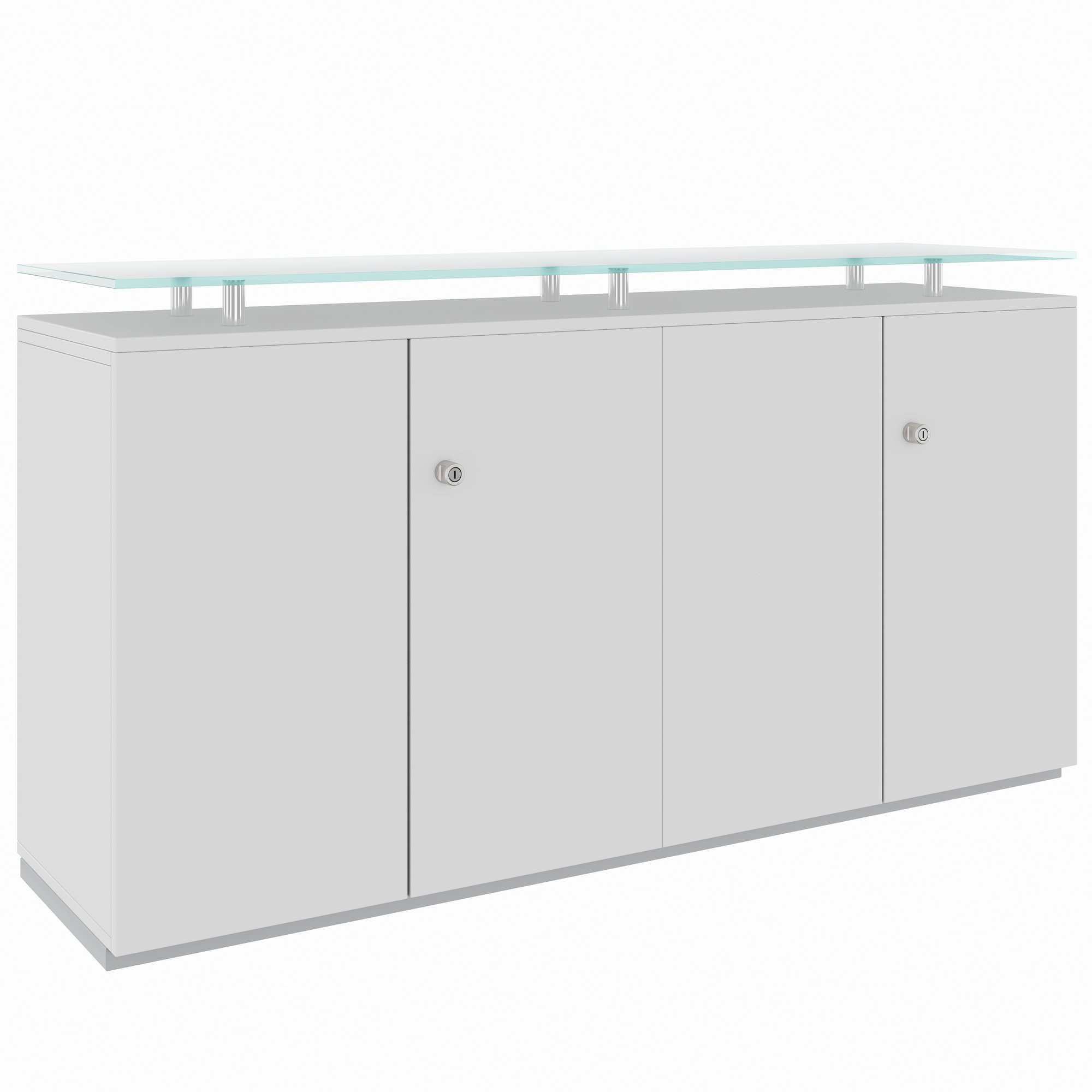 PRO Buffet | 2 oh, 1600 x 860 mm, avec plaque de verre, gris - 1 Main Image