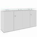 PRO Buffet | 2 oh, 1600 x 860 mm, avec plaque de verre, gris - 1 Thumbnail Image