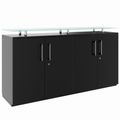 PRO Sideboard | 2 OH, 1600 x 860 mm, mit Glasplatte, Schwarz PRO Sideboard | 2 OH, 1600 x 860 mm, mit Glasplatte, Schwarz
