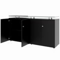 PRO Buffet | 2 oh, 1600 x 860 mm, avec plaque de verre, noir - 4 Thumbnail Image