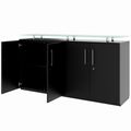 PRO Sideboard | 2 OH, 1600 x 860 mm, mit Glasplatte, Schwarz PRO Sideboard | 2 OH, 1600 x 860 mm, mit Glasplatte, Schwarz