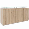 PRO Sideboard | 2 OH, 1600 x 860 mm, mit Glasplatte, Natureiche