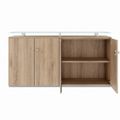 PRO Sideboard | 2 OH, 1600 x 860 mm, mit Glasplatte, Natureiche