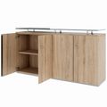 PRO Buffet | 2 oh, 1600 x 860 mm, avec plaque de verre, chêne naturel - 4 Thumbnail Image