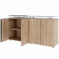 PRO Sideboard | 2 OH, 1600 x 860 mm, mit Glasplatte, Natureiche