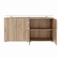 PRO Sideboard | 2 OH, 1600 x 860 mm, mit Glasplatte, Natureiche