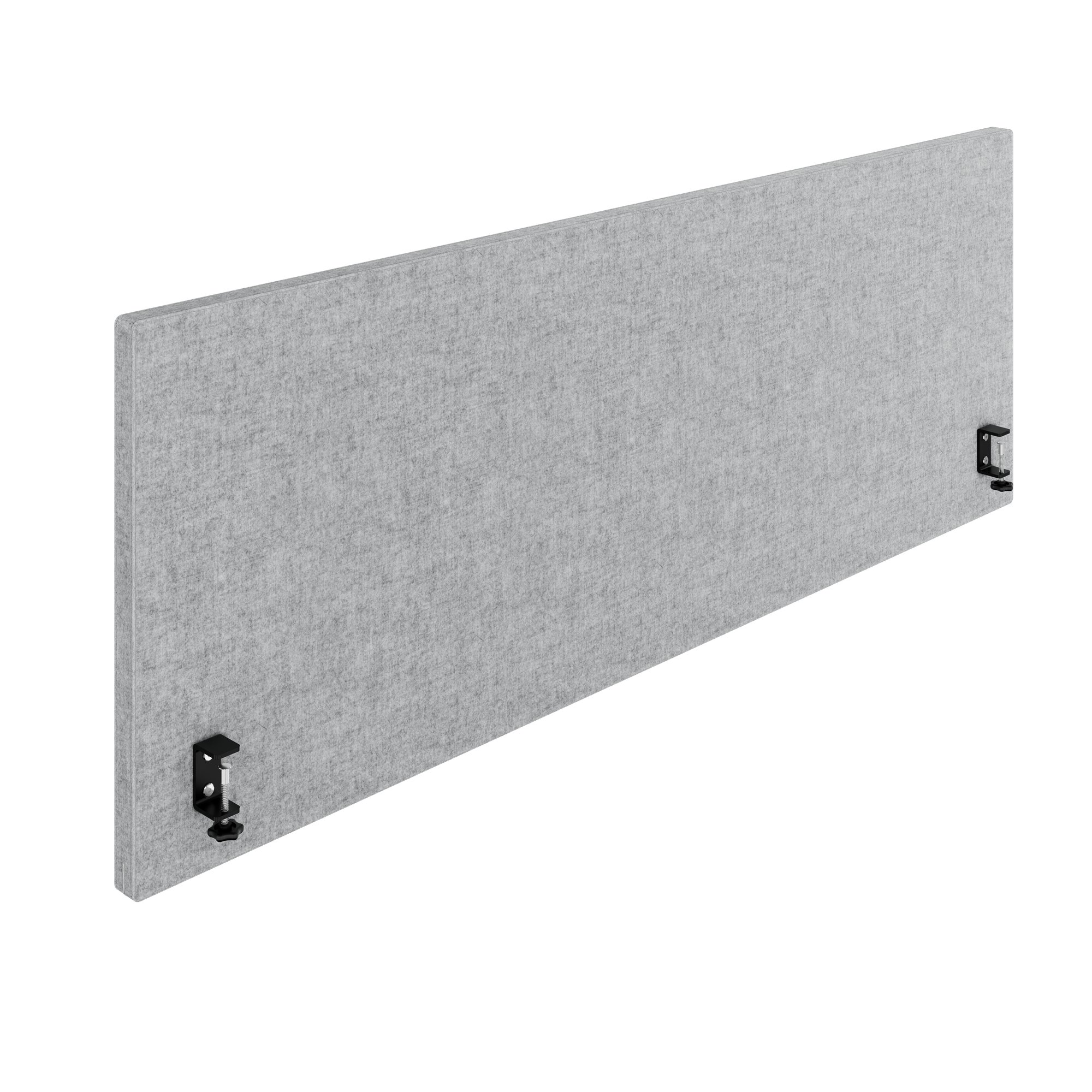 MILA Partition de table acoustique | 1200 - 2000 mm, 650 mm de haut, gris clair velito marbré - 1 Main Image