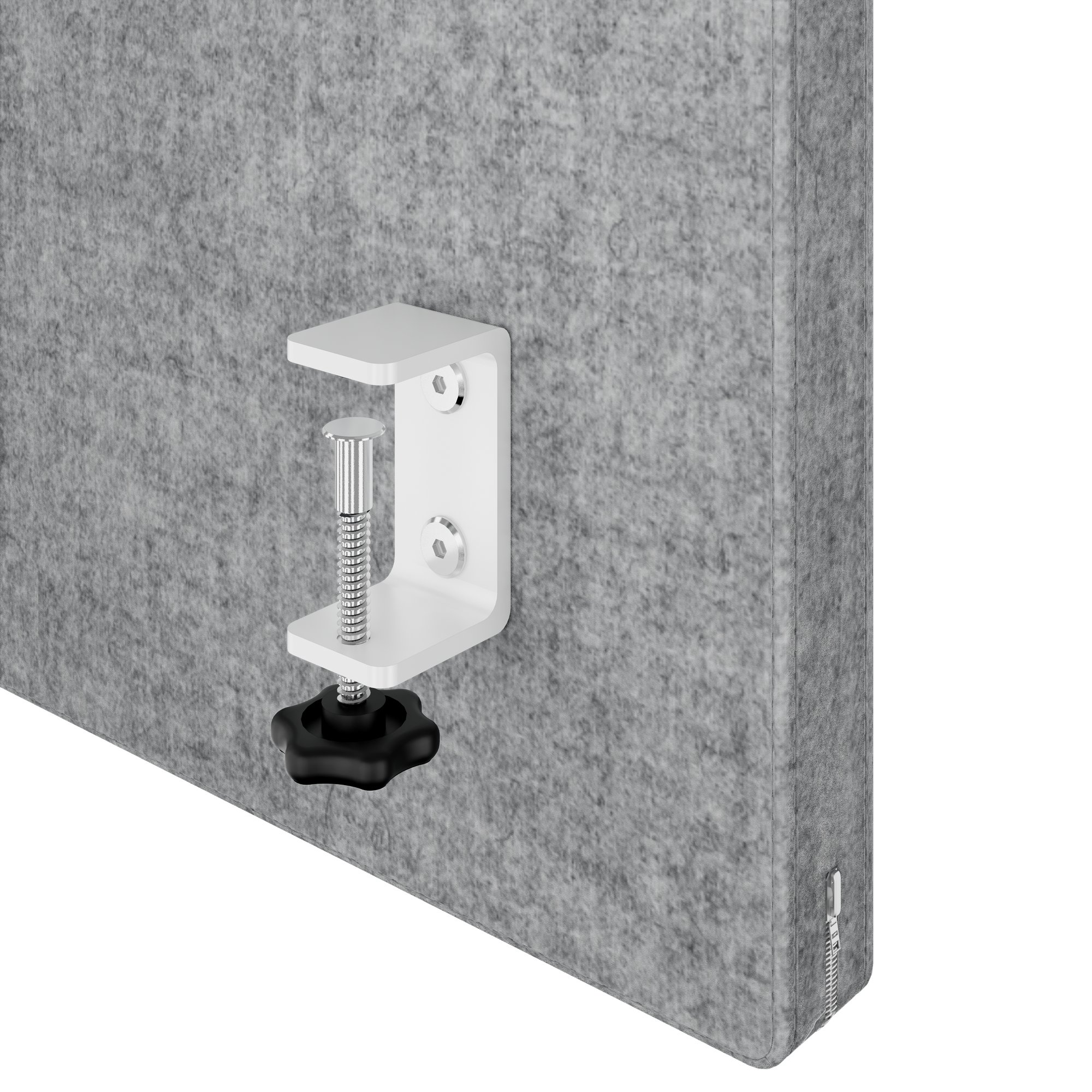 MILA Partition de table acoustique | 1200 - 2000 mm, 650 mm de haut, gris clair velito marbré - 4 Main Image