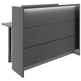 NOVUM Empfangstheke | 800 - 1600 mm, Multicolor-LED-Beleuchtung, Anthrazit