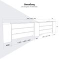 NOVUM Empfangstheke | 3600 - 4400 mm, Multicolor-LED-Beleuchtung, Bernsteineiche - 10 Thumbnail Image