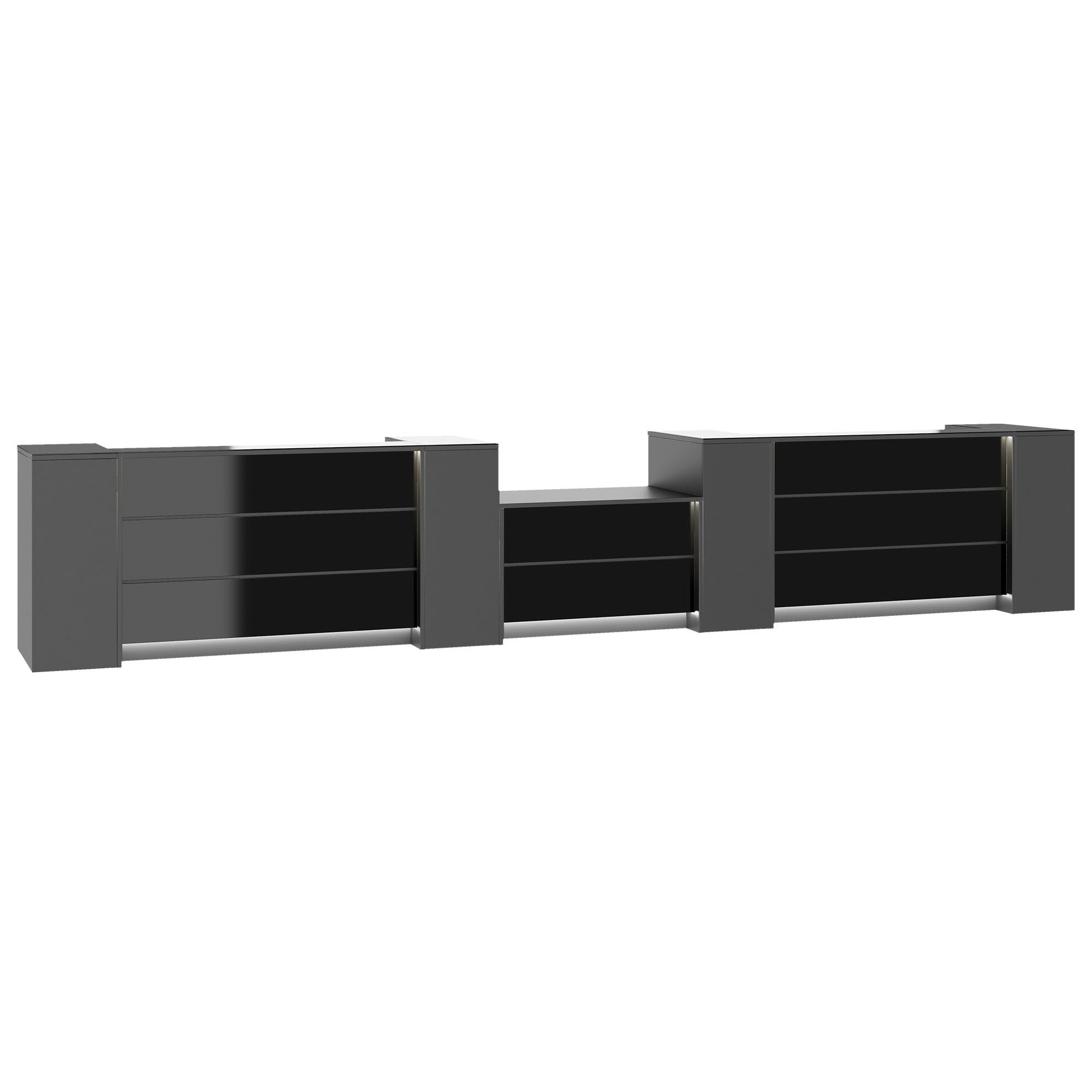NOVUM Empfangstheke | 5200 - 6000 mm, Multicolor-LED-Beleuchtung, Anthrazit - 1 Main Image