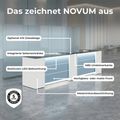 NOVUM Empfangstheke |   Ecktheke, Multicolor-LED-Beleuchtung, Bernsteineiche