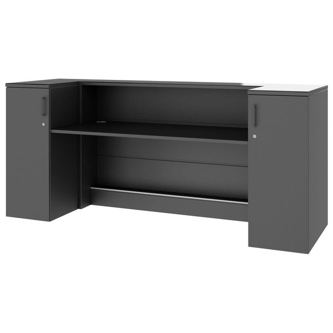 NOVUM Empfangstheke | 2000 - 2400 mm, Multicolor-LED-Beleuchtung, Anthrazit NOVUM Empfangstheke | 2000 - 2400 mm, Multicolor-LED-Beleuchtung, Anthrazit