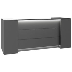 NOVUM Empfangstheke | 2000 - 2400 mm, Multicolor-LED-Beleuchtung, Anthrazit