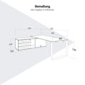 ART Chefschreibtisch | 2240 x 1800 mm, Integriertes Lowboard, Dunkelgrau - 12 Thumbnail Image
