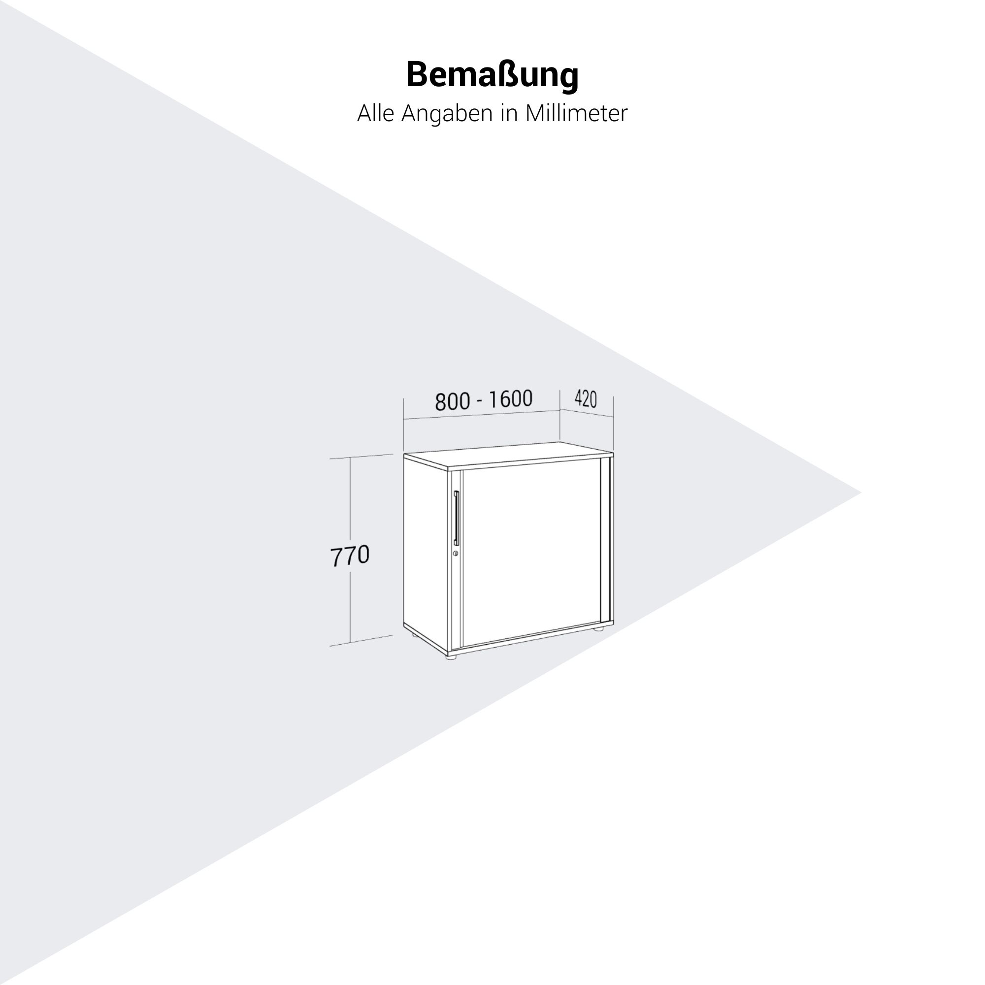 PRO Querrollladenschrank | 2 OH, 800 - 1600 x 770 mm, verleimter Korpus, Grau - 12 Main Image
