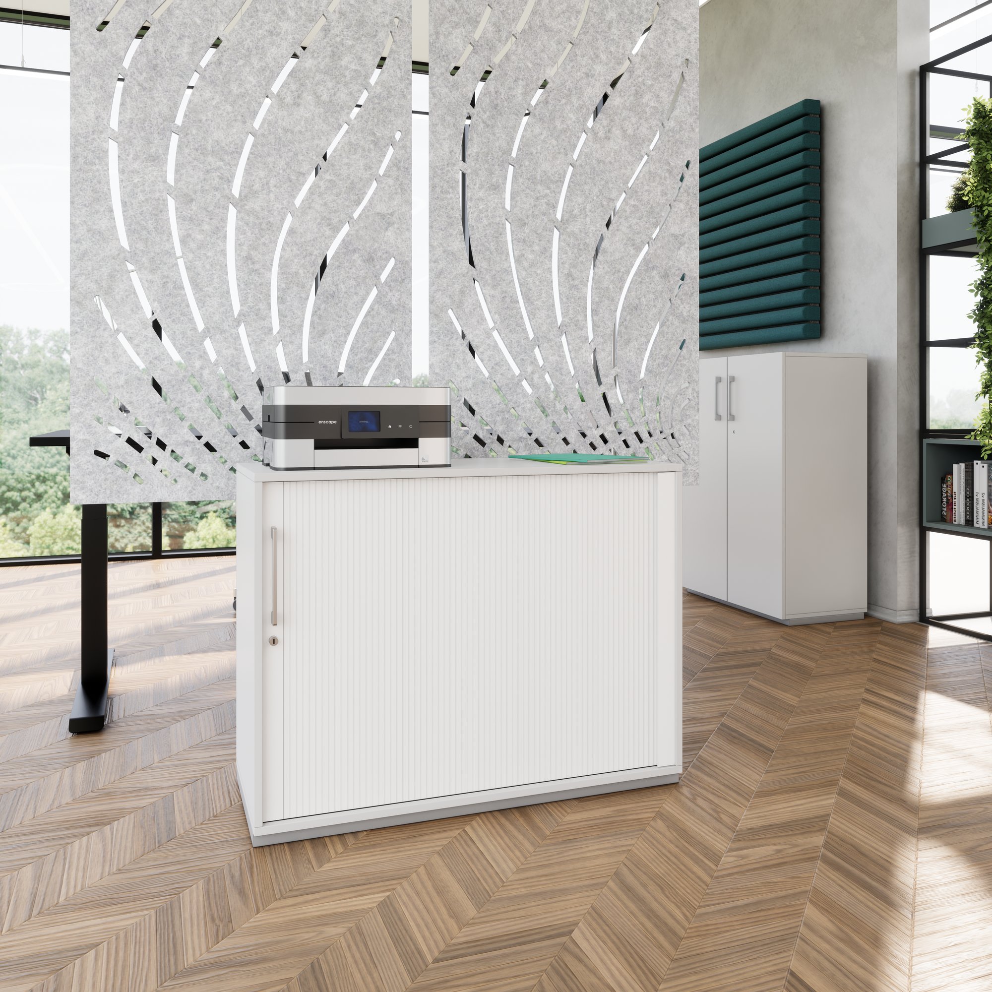PRO Querrollladenschrank | 2 OH, 800 - 1600 x 770 mm, verleimter Korpus, Grau - 13 Main Image