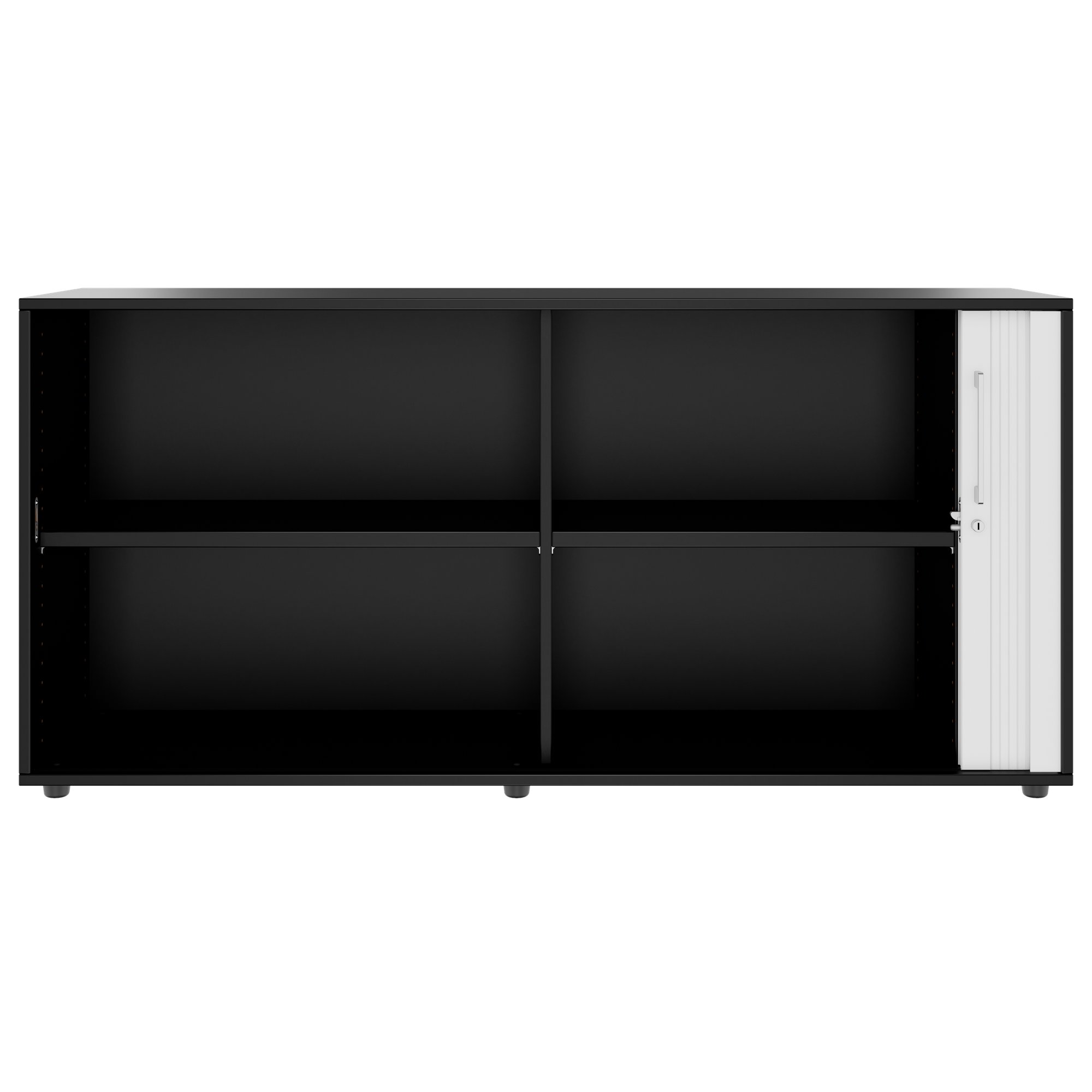 PRO Querrollladenschrank | 2 OH, 800 - 1600 x 770 mm, verleimter Korpus, Schwarz - 3 Main Image