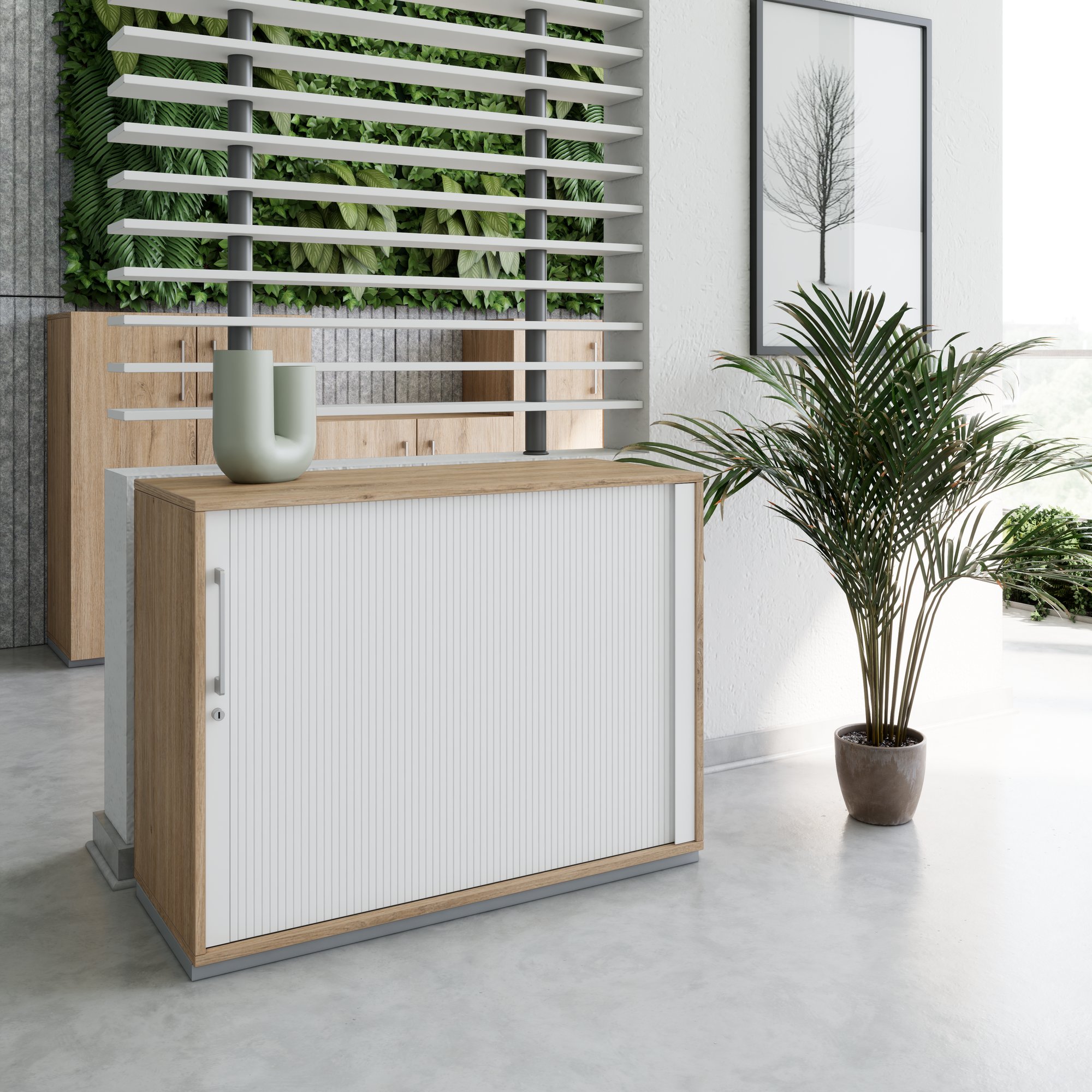 PRO Querrollladenschrank | 2 OH, 800 - 1600 x 770 mm, verleimter Korpus, Natureiche - 13 Main Image