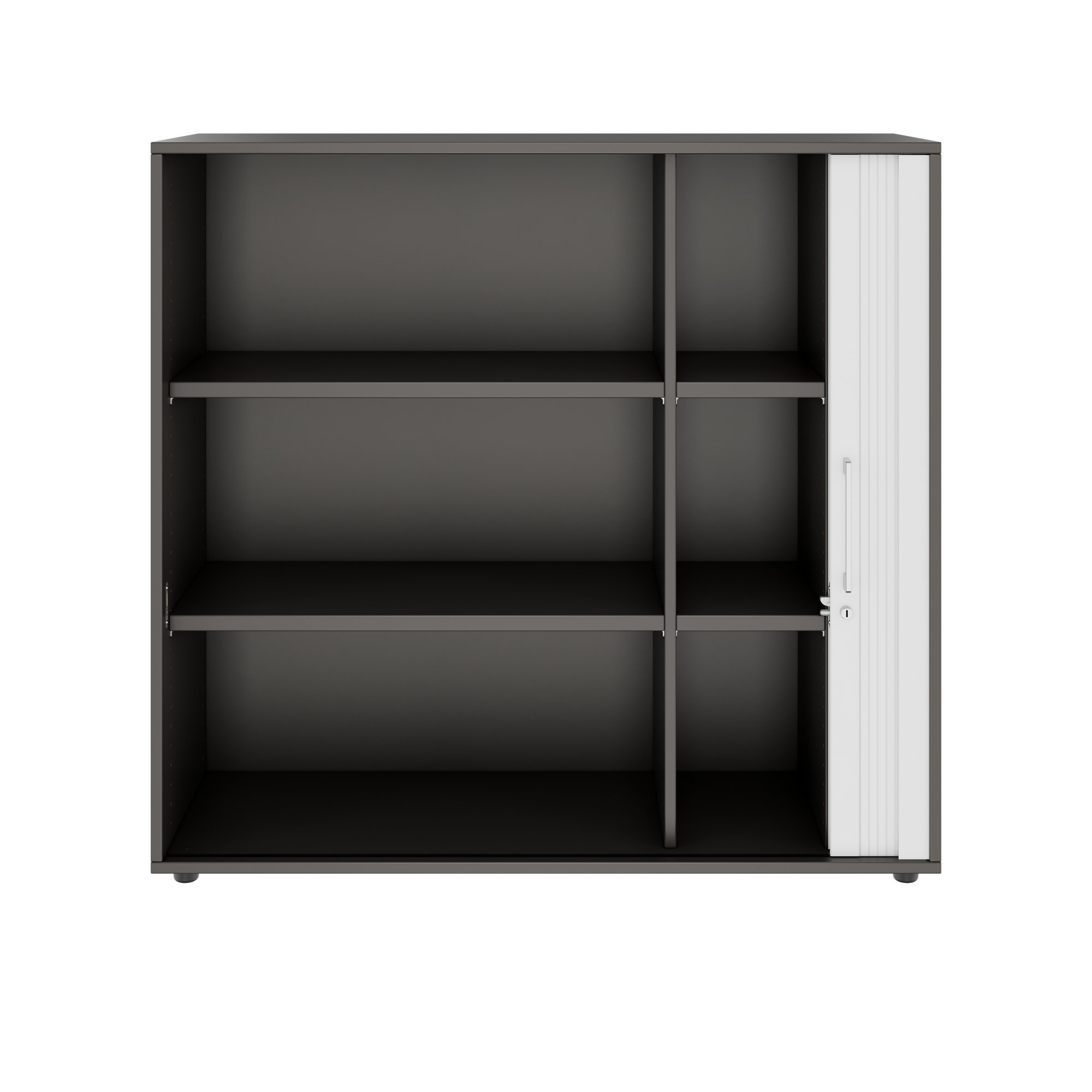PRO Querrollladenschrank | 3 OH, 800 - 1600 x 1140 mm, verleimter Korpus, Graphit - 3 Main Image
