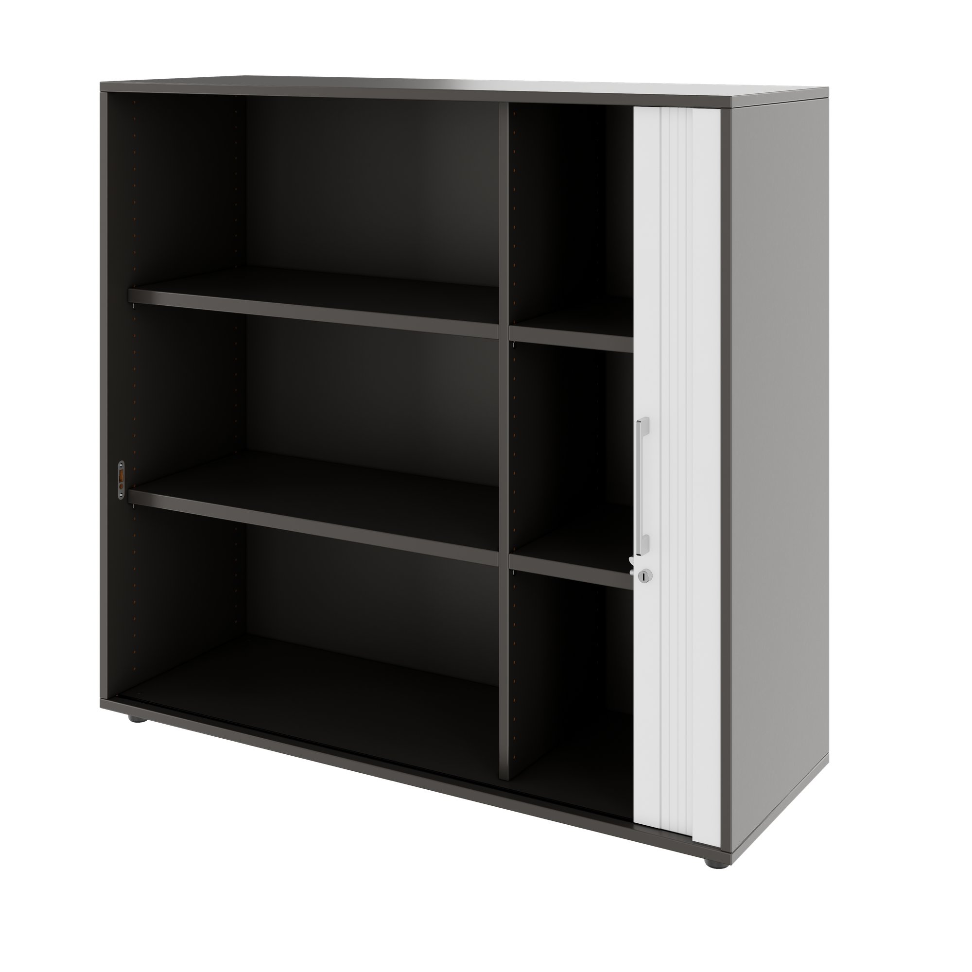 PRO Querrollladenschrank | 3 OH, 800 - 1600 x 1140 mm, verleimter Korpus, Graphit - 4 Main Image