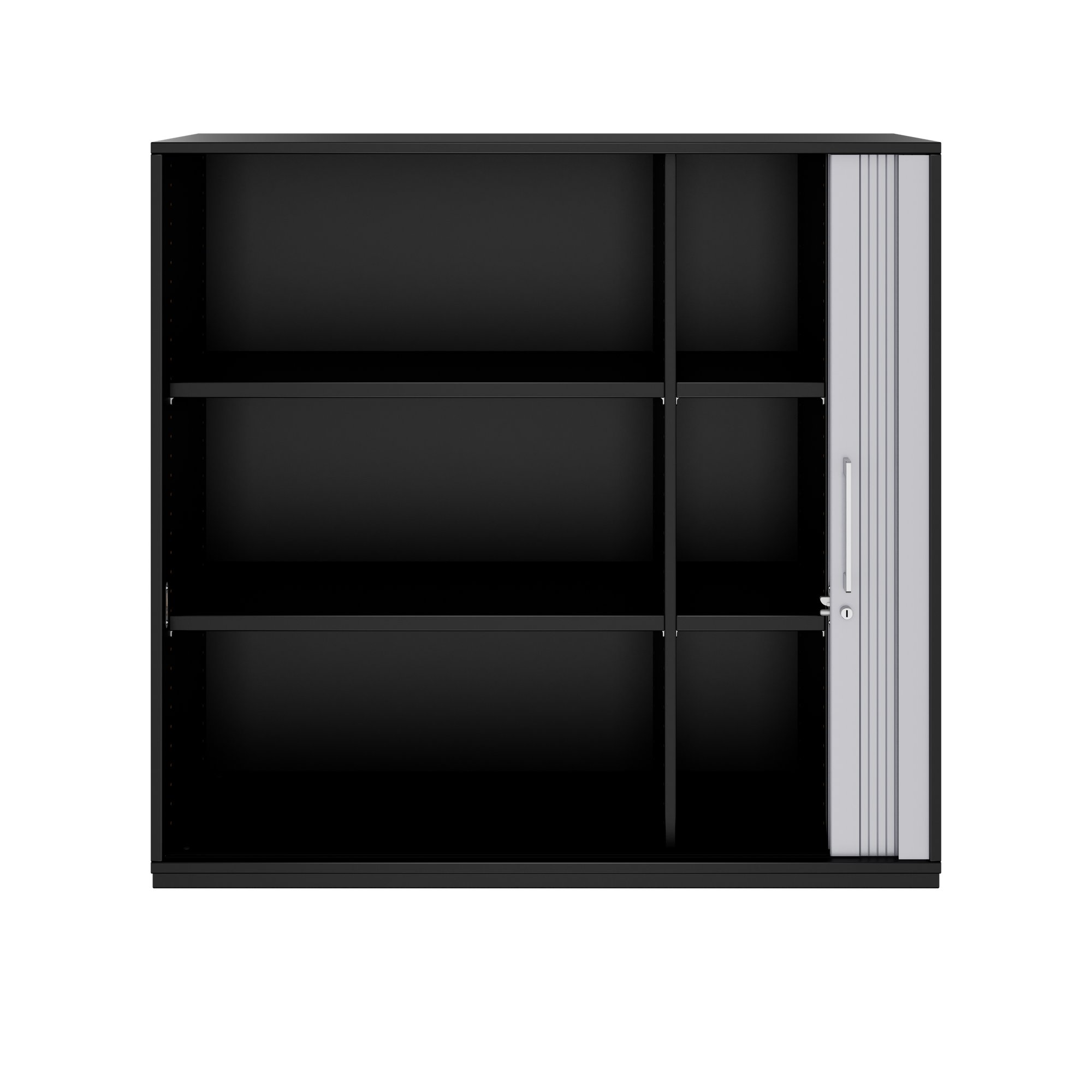 PRO Querrollladenschrank | 3 OH, 800 - 1600 x 1140 mm, verleimter Korpus, Schwarz - 3 Main Image