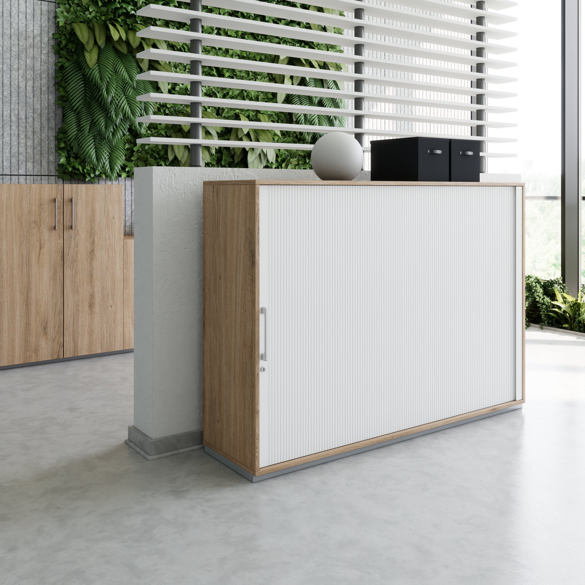 PRO Querrollladenschrank | 3 OH, 800 - 1600 x 1140 mm, verleimter Korpus, Natureiche - 13 Main Image