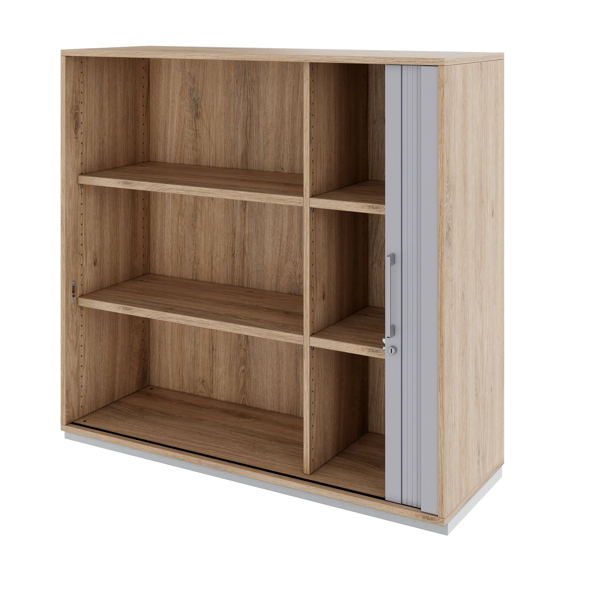 PRO Querrollladenschrank | 3 OH, 800 - 1600 x 1140 mm, verleimter Korpus, Natureiche - 4 Main Image