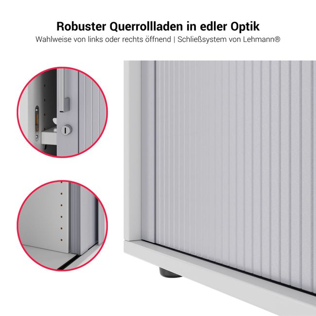 PRO Querrollladenschrank | 3 OH, 800 - 1600 x 1140 mm, verleimter Korpus, Natureiche