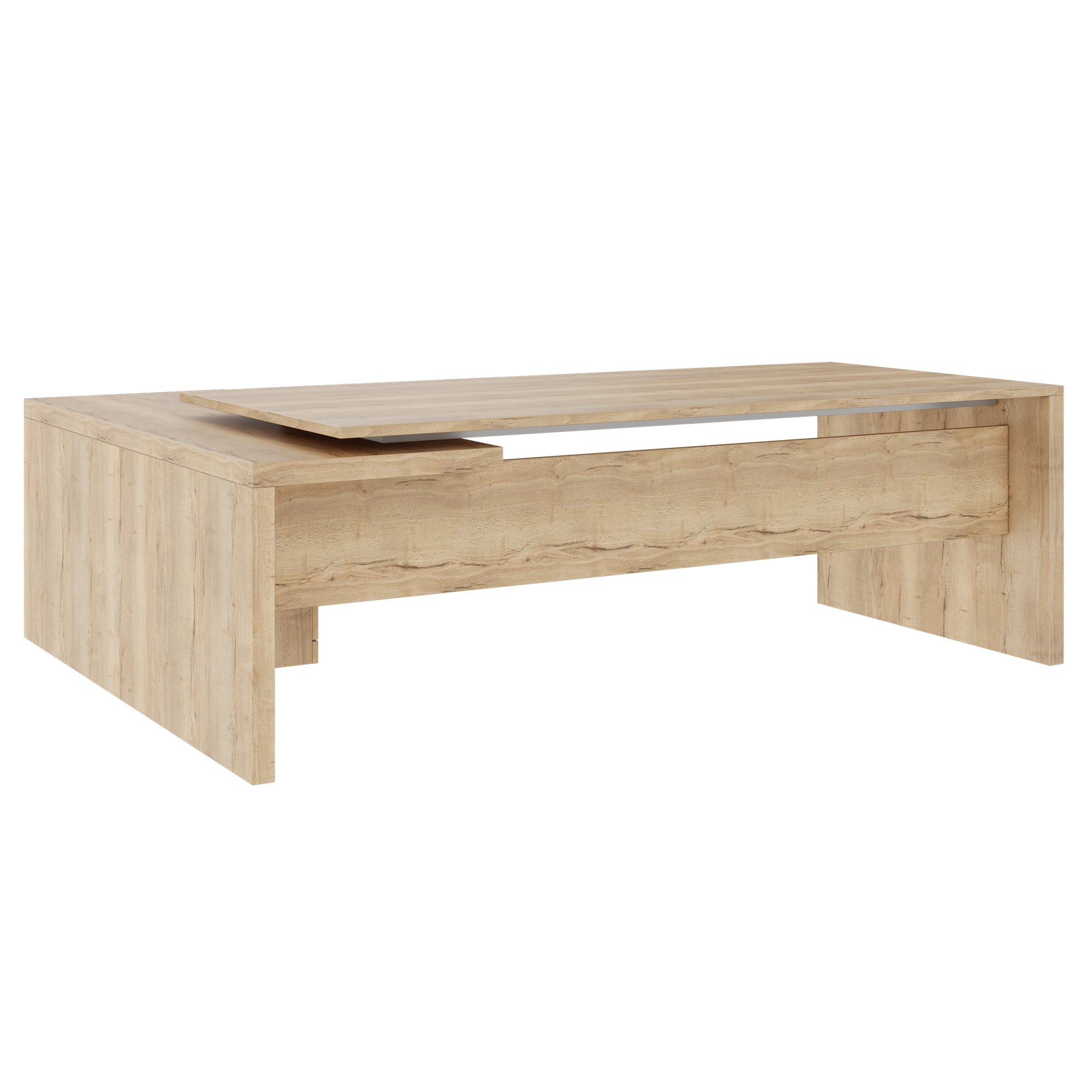 STRATEGO Chefschreibtisch | 2300 x 1720 mm, Integriertes Lowboard, Wildeiche - 5 Main Image