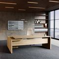 STRATEGO Chefschreibtisch | 2300 x 1720 mm, Integriertes Lowboard, Wildeiche - 2 Thumbnail Image
