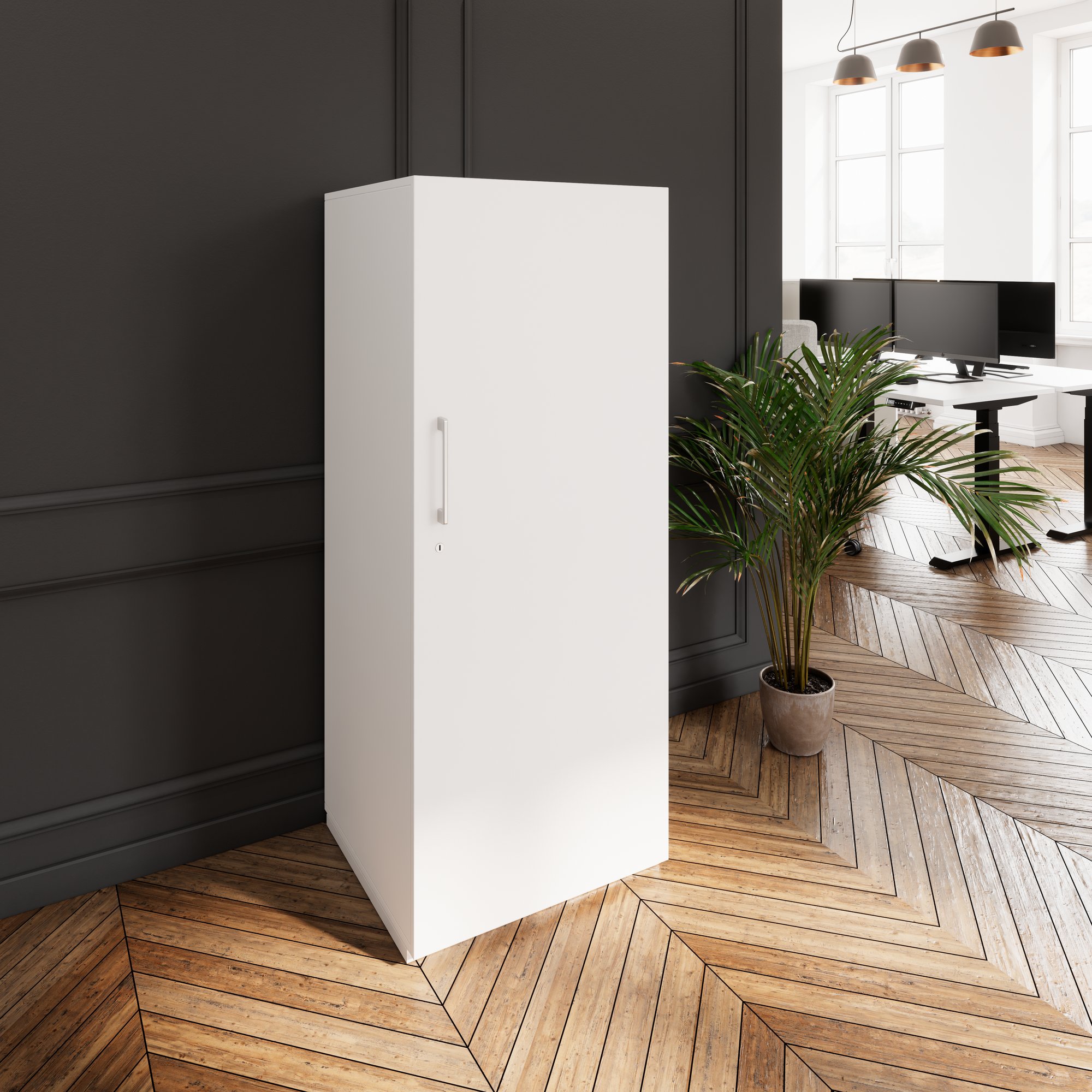 PRO Gabinetto di Cloakroom | 4 OH, 400 - 600 x 1510 mm, morbido, bianco - 14 Main Image